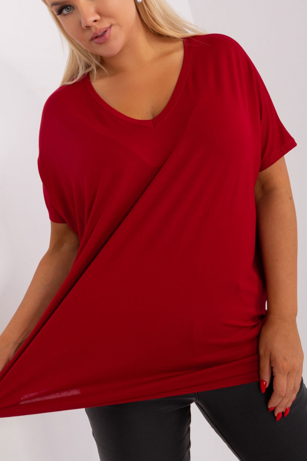 Bluzka damska plus size w kolorze bordowym oversize Onni
