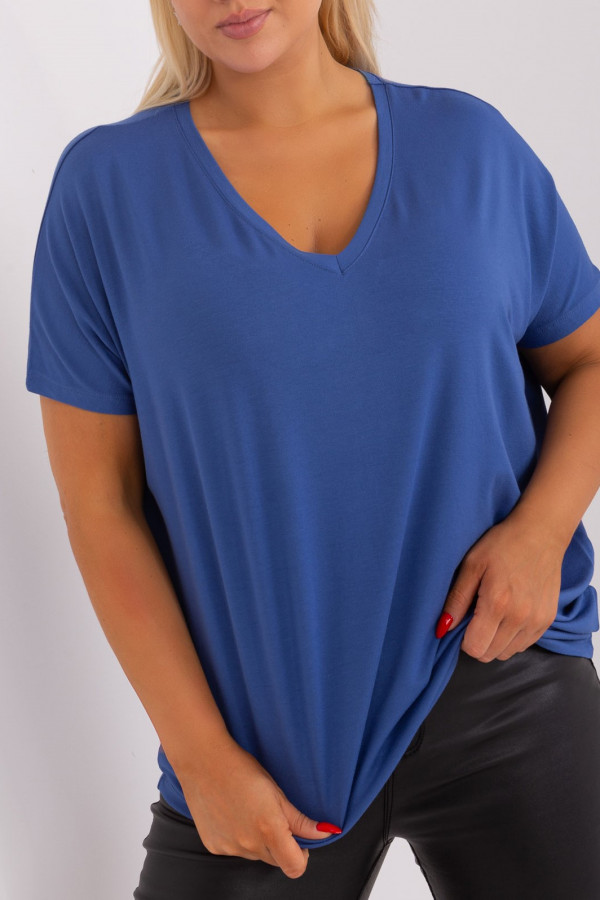 Bluzka damska plus size w kolorze niebieskim oversize Onni