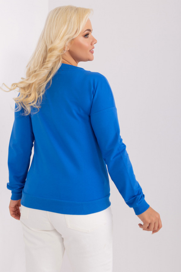 Lekka bluza damska w kolorze niebieski z kieszonką dekolt V Tara 4