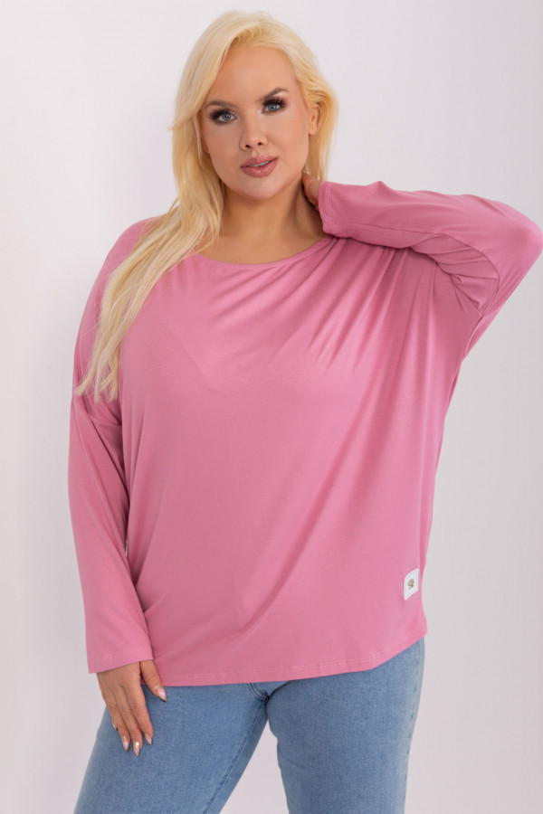 Bluzka damska plus size w kolorze różowym luźna oversize Rossa 3