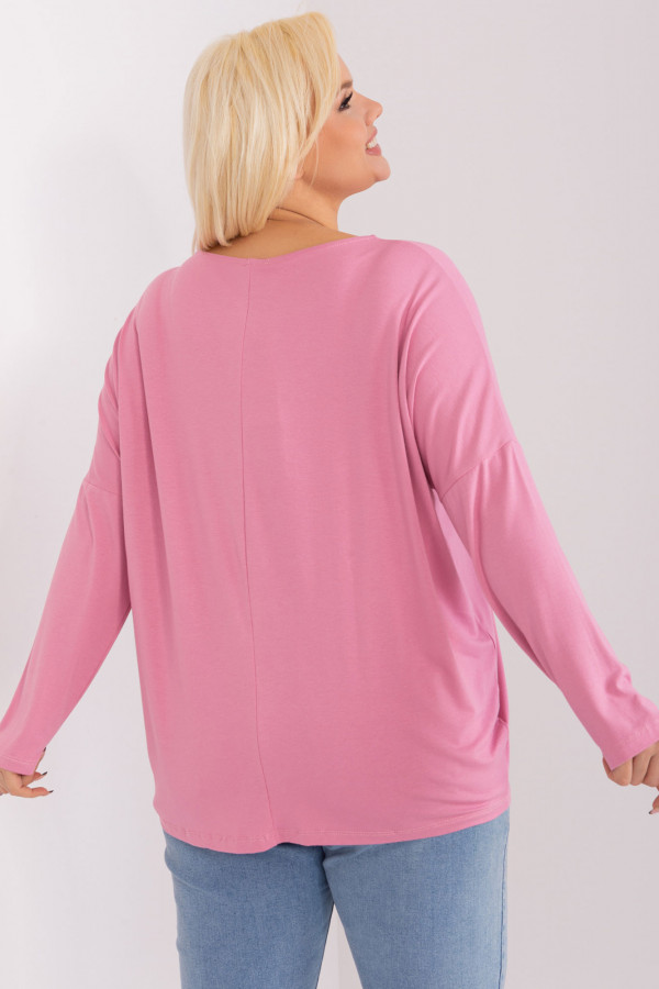 Bluzka damska plus size w kolorze różowym luźna oversize Rossa 4