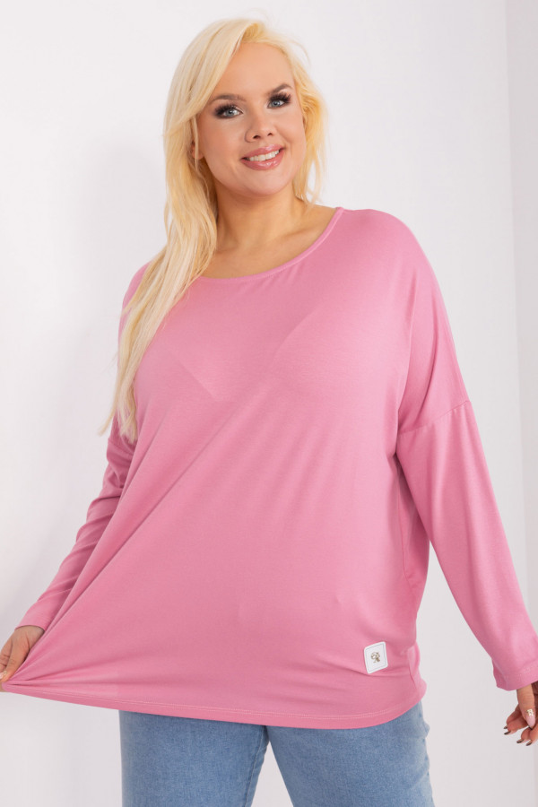 Bluzka damska plus size w kolorze różowym luźna oversize Rossa 1
