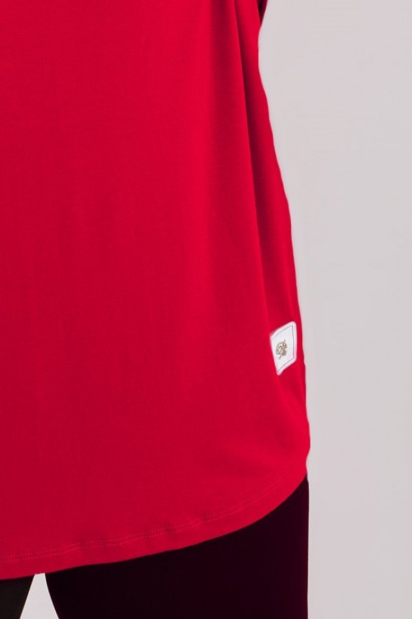 Bluzka damska plus size w kolorze czerwonym luźna oversize Rossa 2