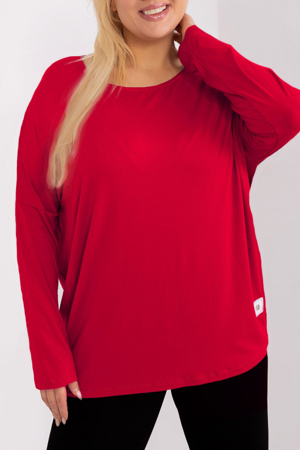 Bluzka damska plus size w kolorze czerwonym luźna oversize Rossa