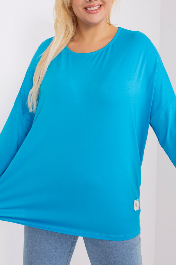 Bluzka damska plus size w kolorze niebieskim luźna oversize Rossa