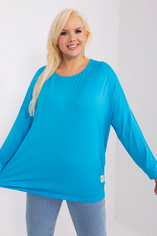 Bluzka damska plus size w kolorze niebieskim luźna oversize Rossa 1