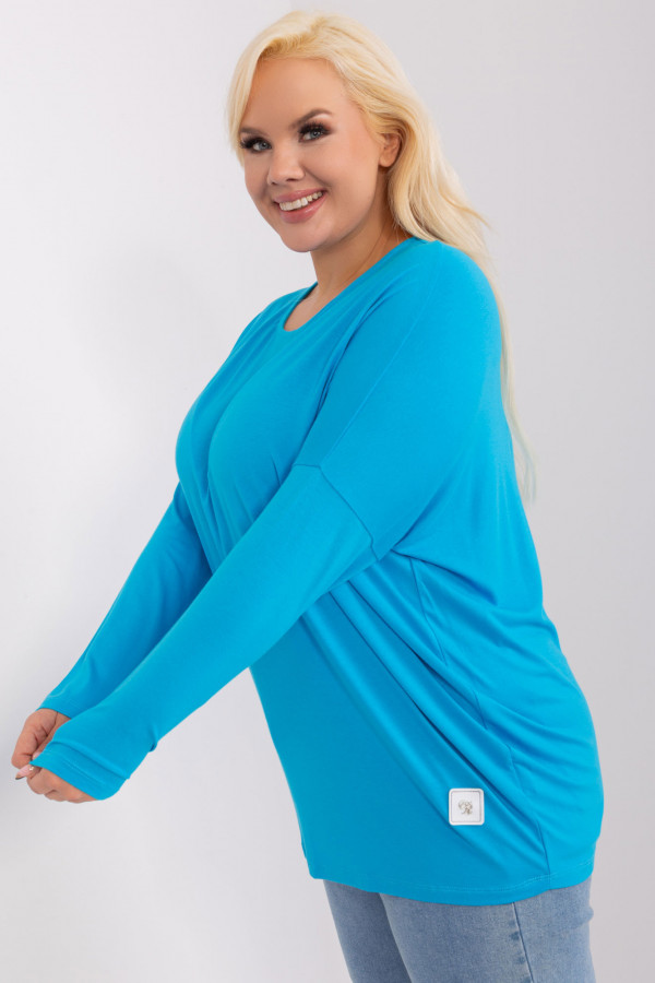 Bluzka damska plus size w kolorze niebieskim luźna oversize Rossa 6