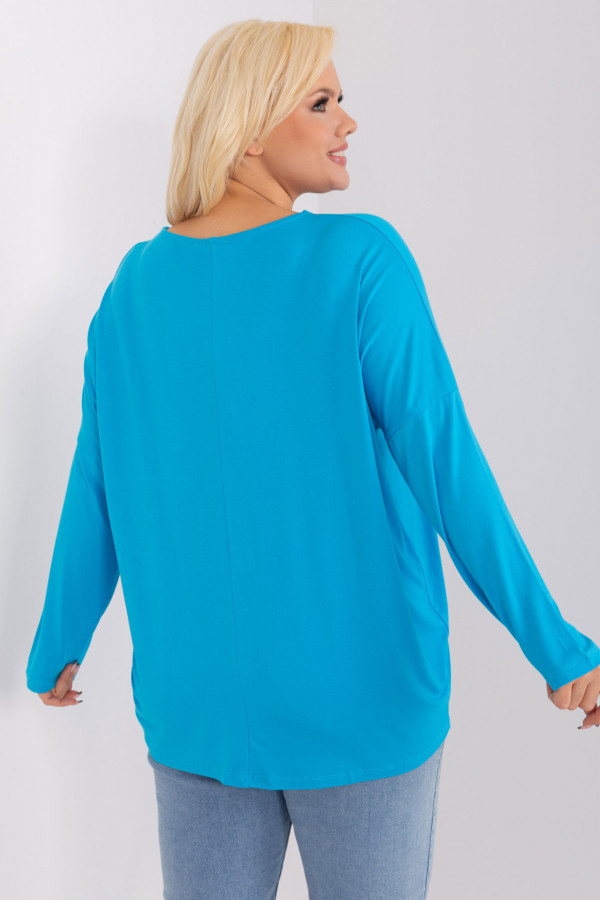 Bluzka damska plus size w kolorze niebieskim luźna oversize Rossa 3