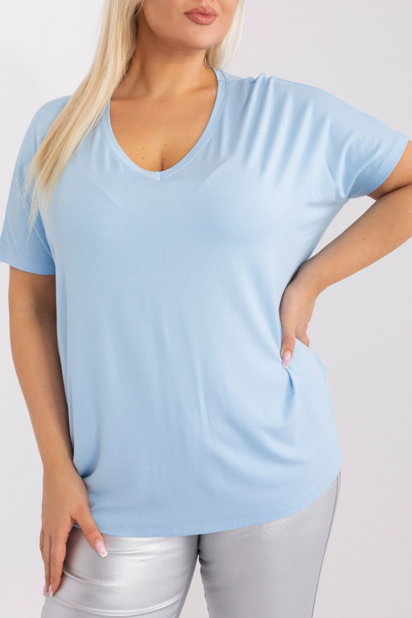 Bluzka damska plus size w kolorze błękitnym luźna oversize Onni