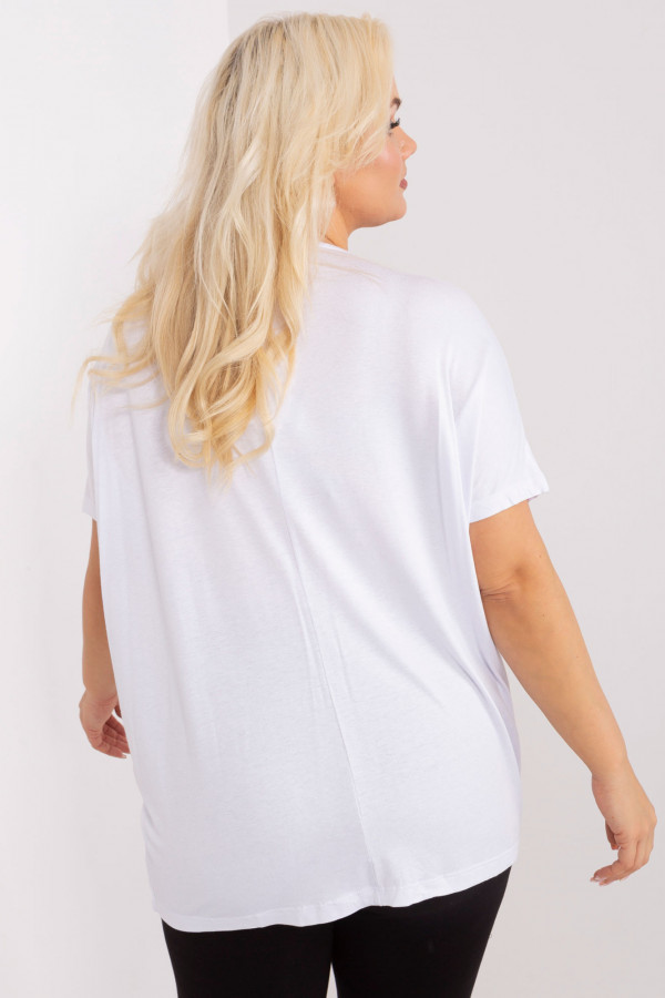 Bluzka damska plus size w kolorze białym luźna oversize Savage 3