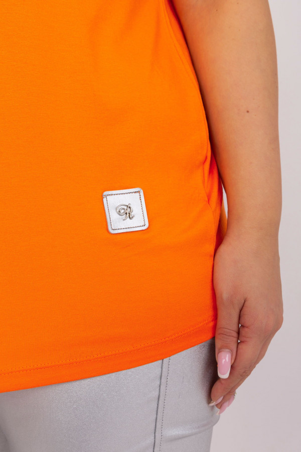 Bluzka damska plus size w kolorze pomarańczowym luźna oversize Savage 5