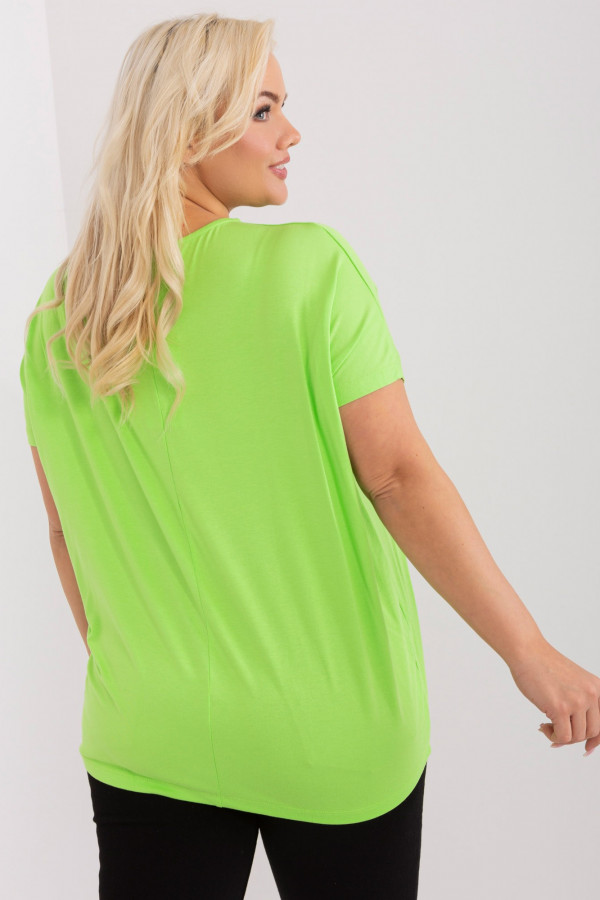 Bluzka damska plus size w kolorze limonkowym luźna oversize Savage 3