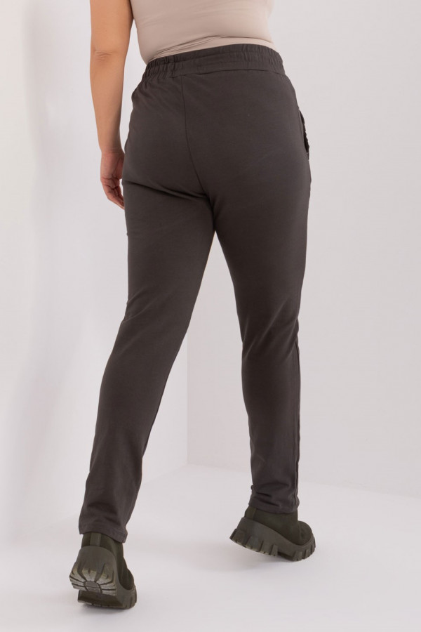 Spodnie dresowe damskie plus size w kolorze khaki Robin 6