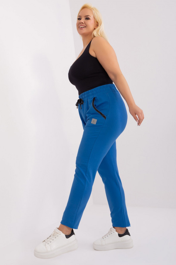 Spodnie dresowe damskie plus size w kolorze niebieskim Robin 2