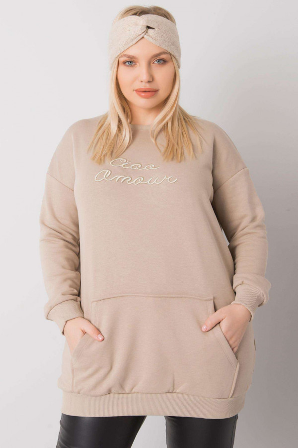 Bluza damska plus size w kolorze beżowym Josefin 3