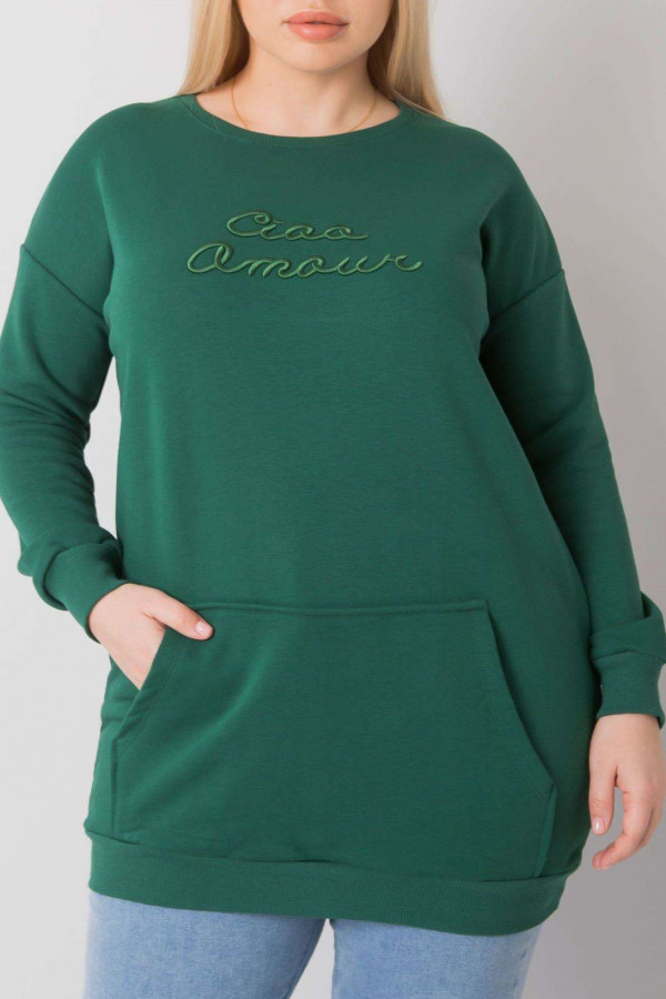 Bluza damska plus size w kolorze zielonym Josefin