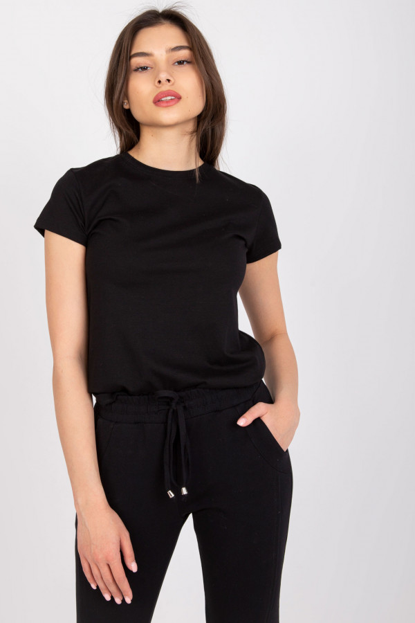 T-shirt damski w kolorze czarnym klasyczny basic Vera 2