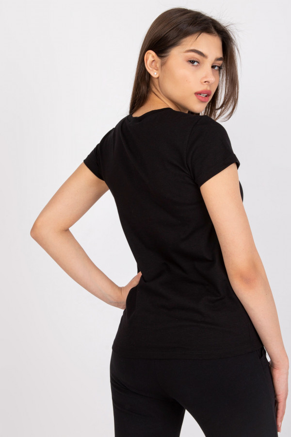 T-shirt damski w kolorze czarnym klasyczny basic Vera 5