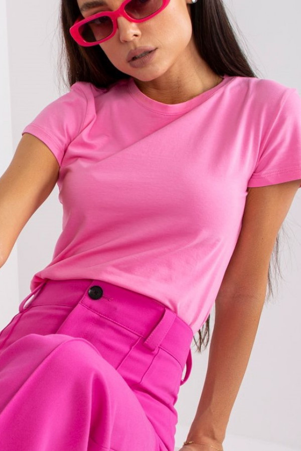 T-shirt damski w kolorze różowym klasyczny basic Vera