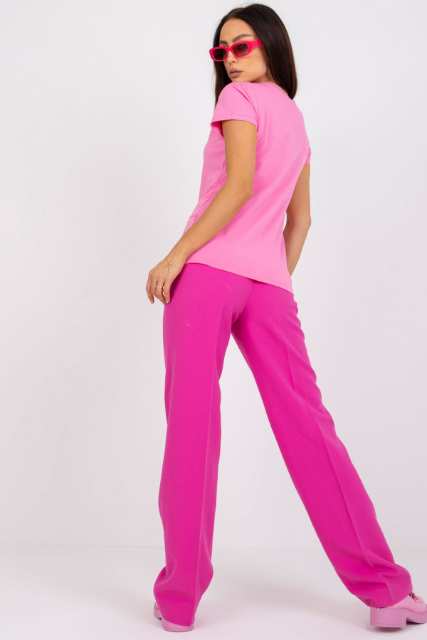 T-shirt damski w kolorze różowym klasyczny basic Vera 6