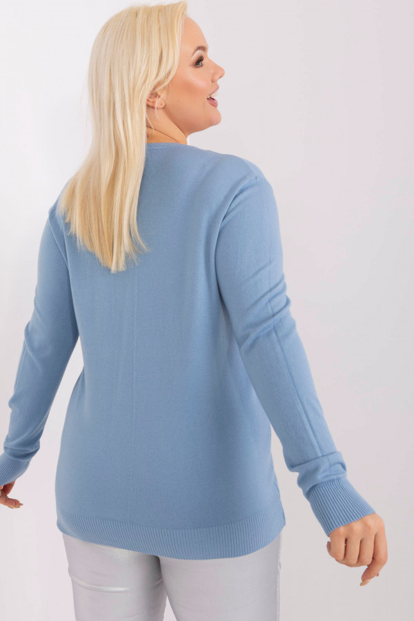 Sweter milutka bluzka damska plus size w kolorze błękitnym Violet 2