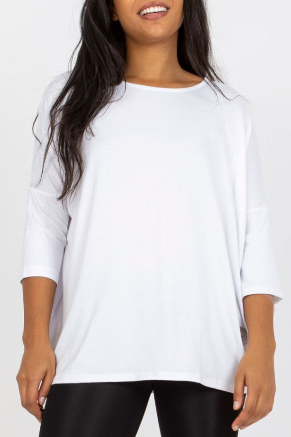 Bluzka damska plus size w kolorze białym luźna oversize Charo