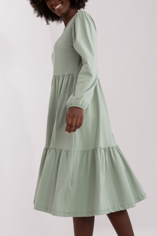 Sukienka w kolorze pistacjowym z długim rękawem Jolie 5