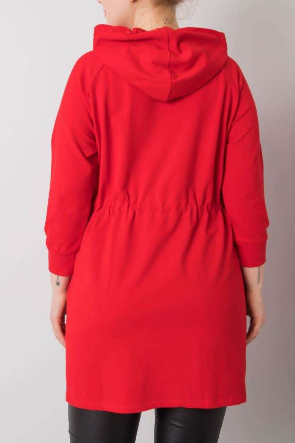 Bluza dresowa tunika plus size w kolorze czerwonym Dora 4