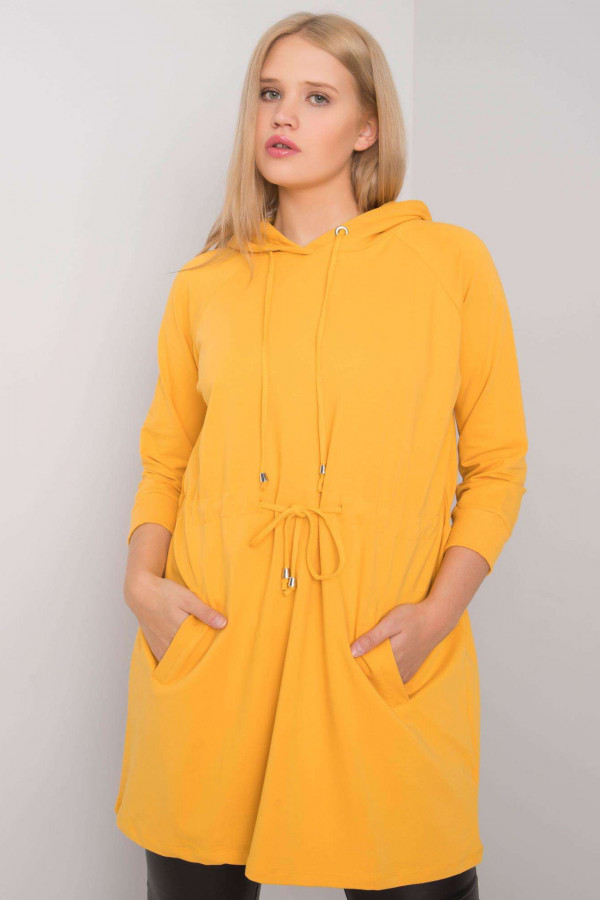 Bluza dresowa tunika plus size w kolorze żółtym Dora 3