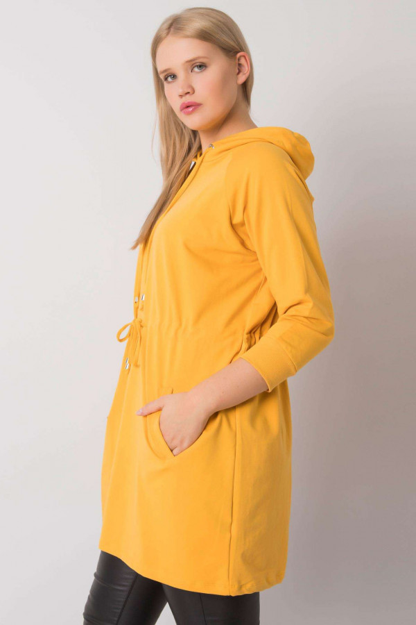 Bluza dresowa tunika plus size w kolorze żółtym Dora 4