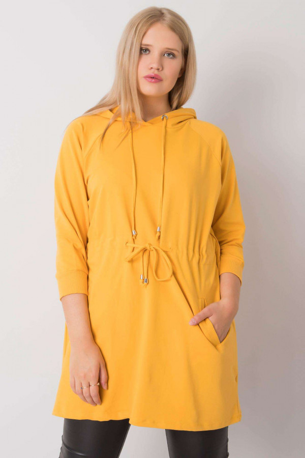 Bluza dresowa tunika plus size w kolorze żółtym Dora 1