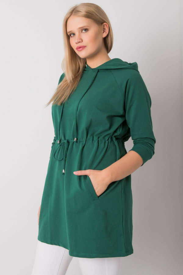 Bluza dresowa tunika plus size w kolorze zielonym Dora 4