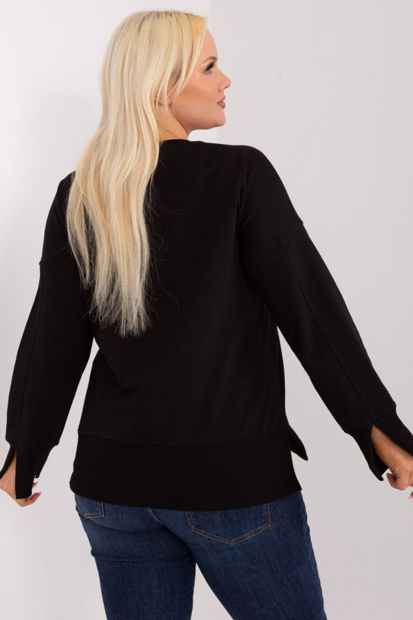 Bluza damska plus size w kolorze czarnym rozcięcia Mirez 3