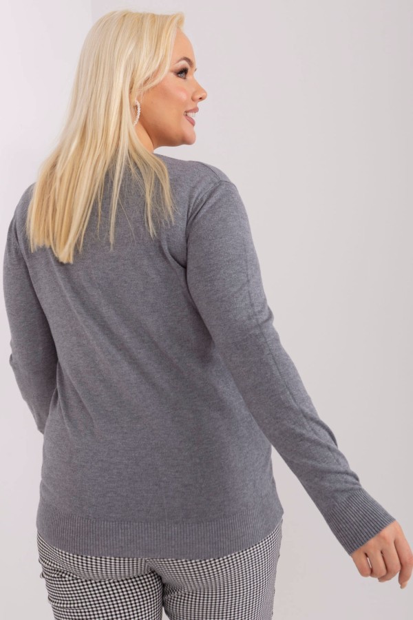 Sweter milutka bluzka damska plus size w kolorze ciemno szarym Violet 3