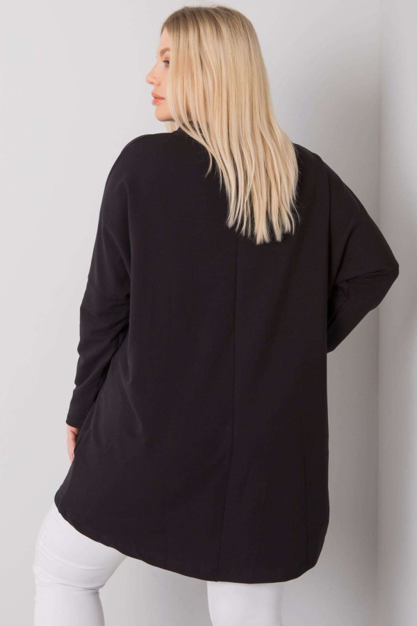 Tunika dresowa plus size w kolorze czarnym kieszeń Elassa 2