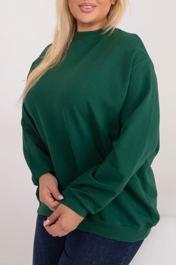 Bluza damska plus size w kolorze zielonym oversize basic Ravena