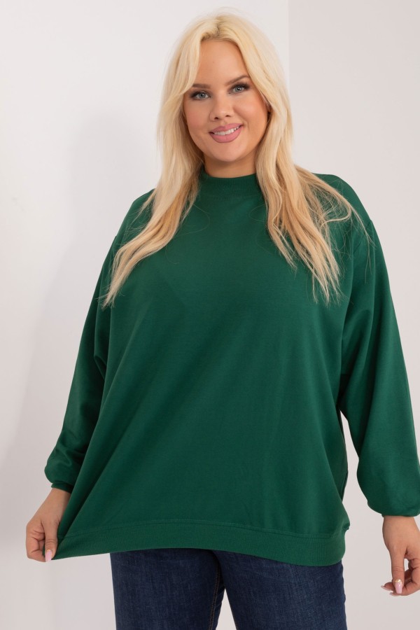 Bluza damska plus size w kolorze zielonym oversize basic Ravena 4