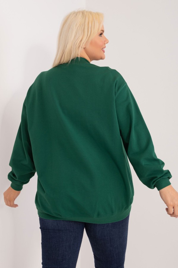 Bluza damska plus size w kolorze zielonym oversize basic Ravena 3