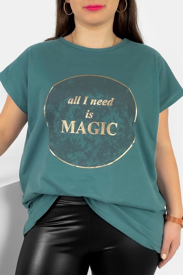 T-shirt damski plus size nietoperz w kolorze patyny magic Torro 2