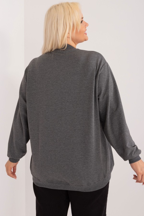Bluza damska plus size w kolorze grafitowym oversize basic Ravena 4