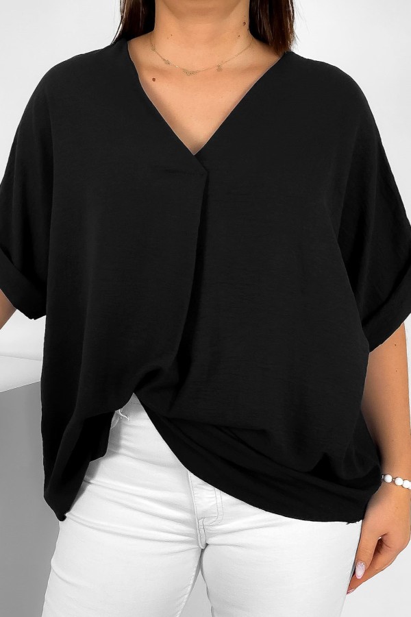 Elegancka bluzka oversize koszula w kolorze czarnym Asha