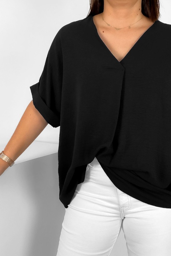 Elegancka bluzka oversize koszula w kolorze czarnym Asha 1
