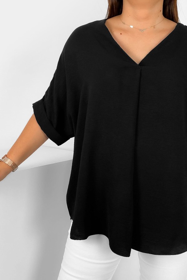 Elegancka bluzka oversize koszula w kolorze czarnym Asha 2