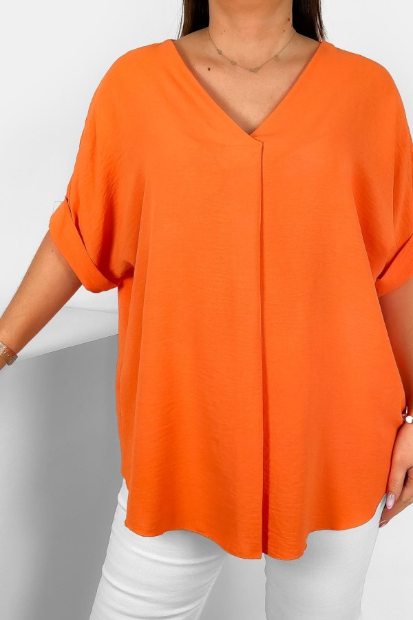 Elegancka bluzka oversize koszula w kolorze pomarańczowym Asha 2