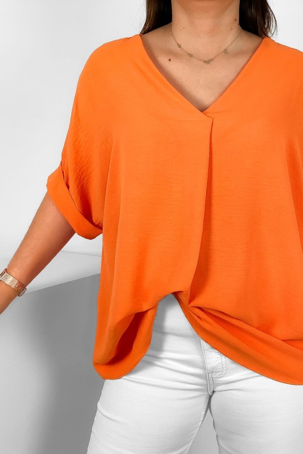 Elegancka bluzka oversize koszula w kolorze pomarańczowym Asha 1