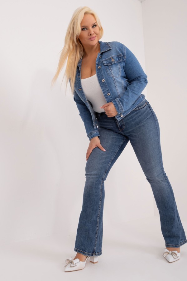 Kurtka damska jeansowa katana plus size w kolorze denim dark blue 3