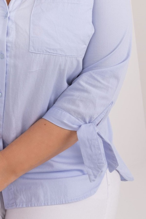 Koszula damska plus size w kolorze błękitnym wiązany rękaw Kasjana 6