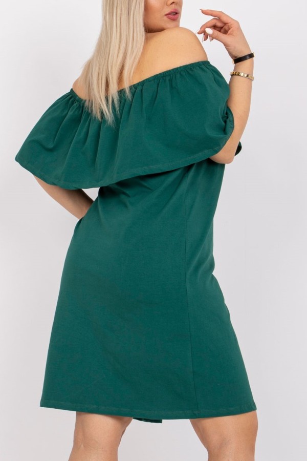 Sukienka hiszpanka plus size w kolorze zielonym falbana Tamara