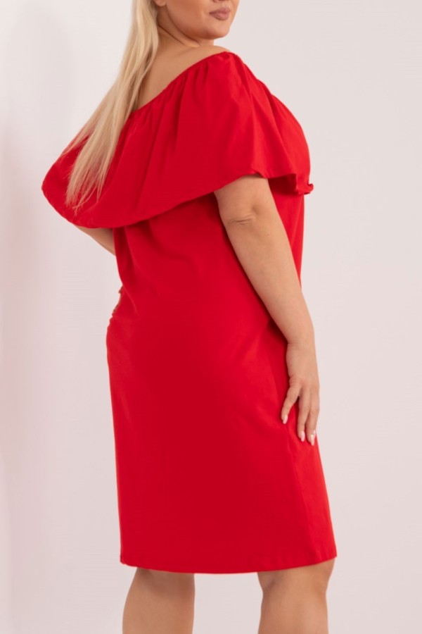 Sukienka hiszpanka plus size w kolorze czerwonym falbana Tamara