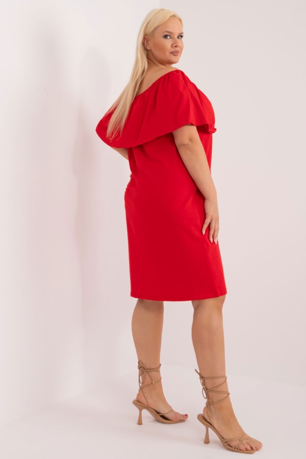 Sukienka hiszpanka plus size w kolorze czerwonym falbana Tamara 2